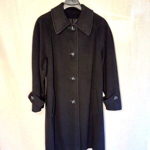 Regency Pure Cashmere Button Down Black coat